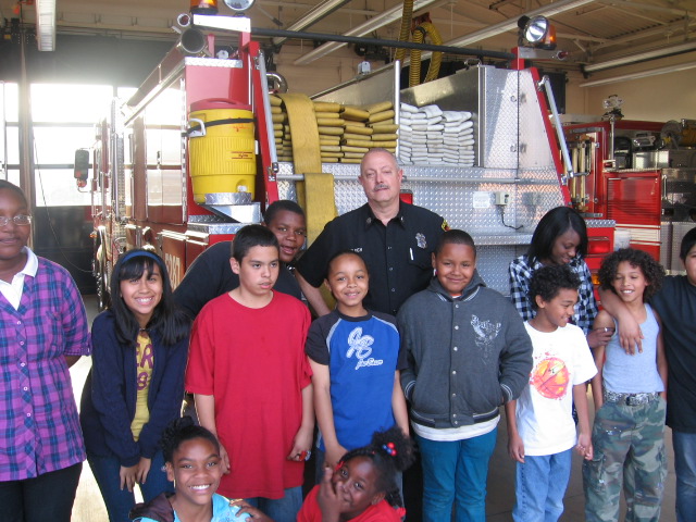 We took the children to Station 87, Los Angeles Fire Department